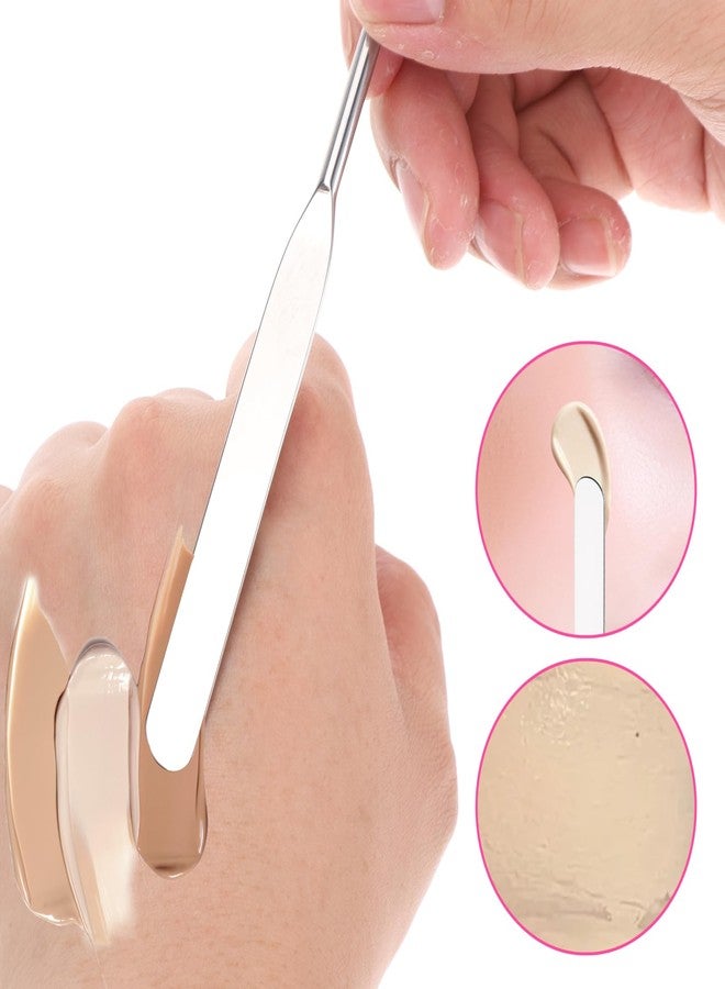 Alrhso 3 Pcs Makeup Spatula, Stainless Steel Cosmetic Spatula Double-Headed Makeup Spatulas for Mixing Foundation Cosmetics Professional Beginner - Image 4